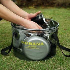 Outdoor Folding Bucket Camping Car Portable Bucket (Color: Green)